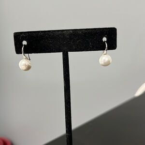 .925 sterling silver and faux pearl earrings